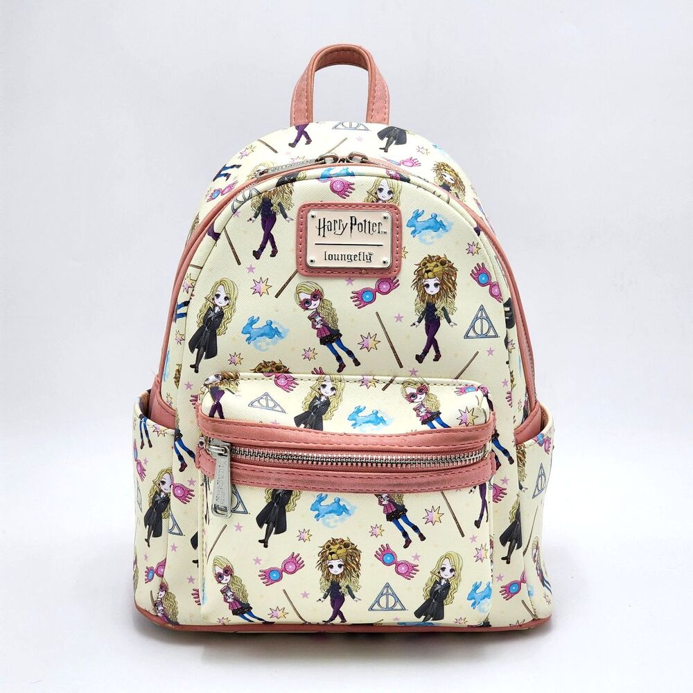 Loungefly Universal Harry Potter Luna Lovegood Allover Print Mini Backpack Pink